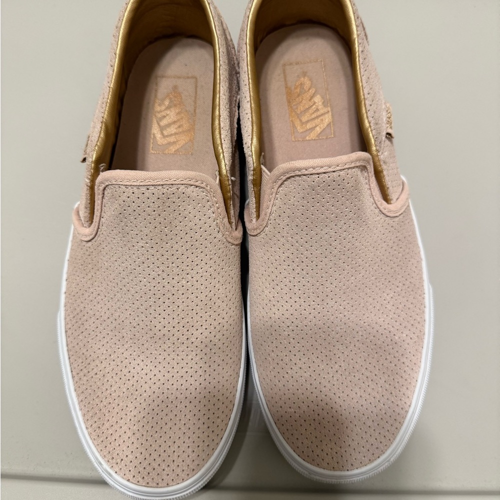 Vans Light Pink Perforated Slip-Ons